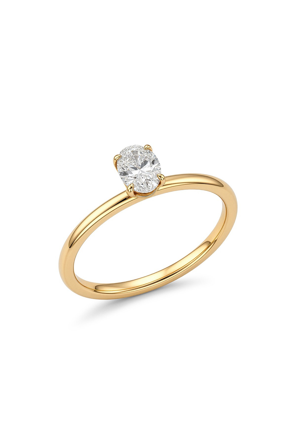 Oval Pırlantalı Tektaş 0.50 Ct