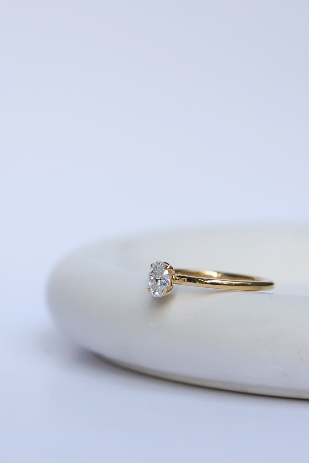 Oval Pırlantalı Tektaş 0.50 Ct