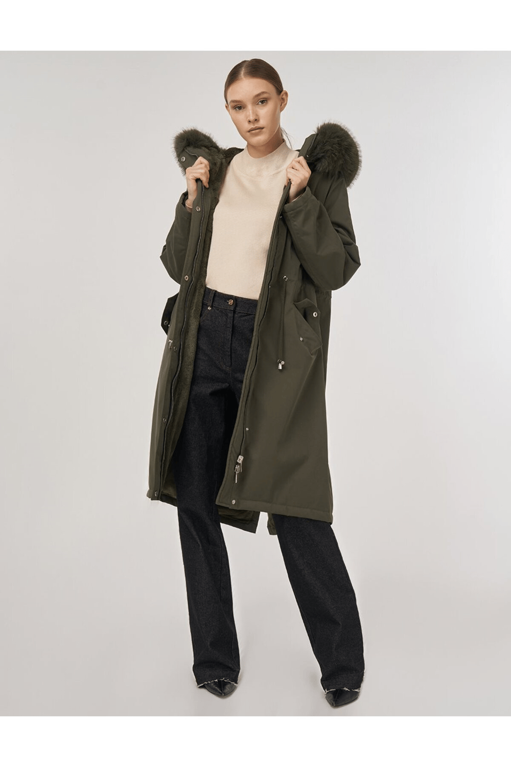 Kayra Cep Detaylı Anorak Mont Haki