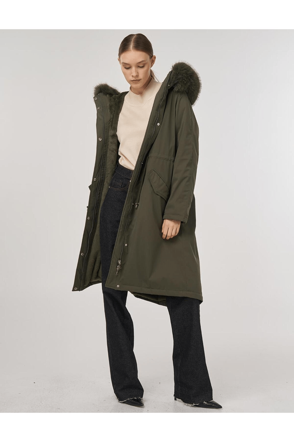Kayra Cep Detaylı Anorak Mont Haki