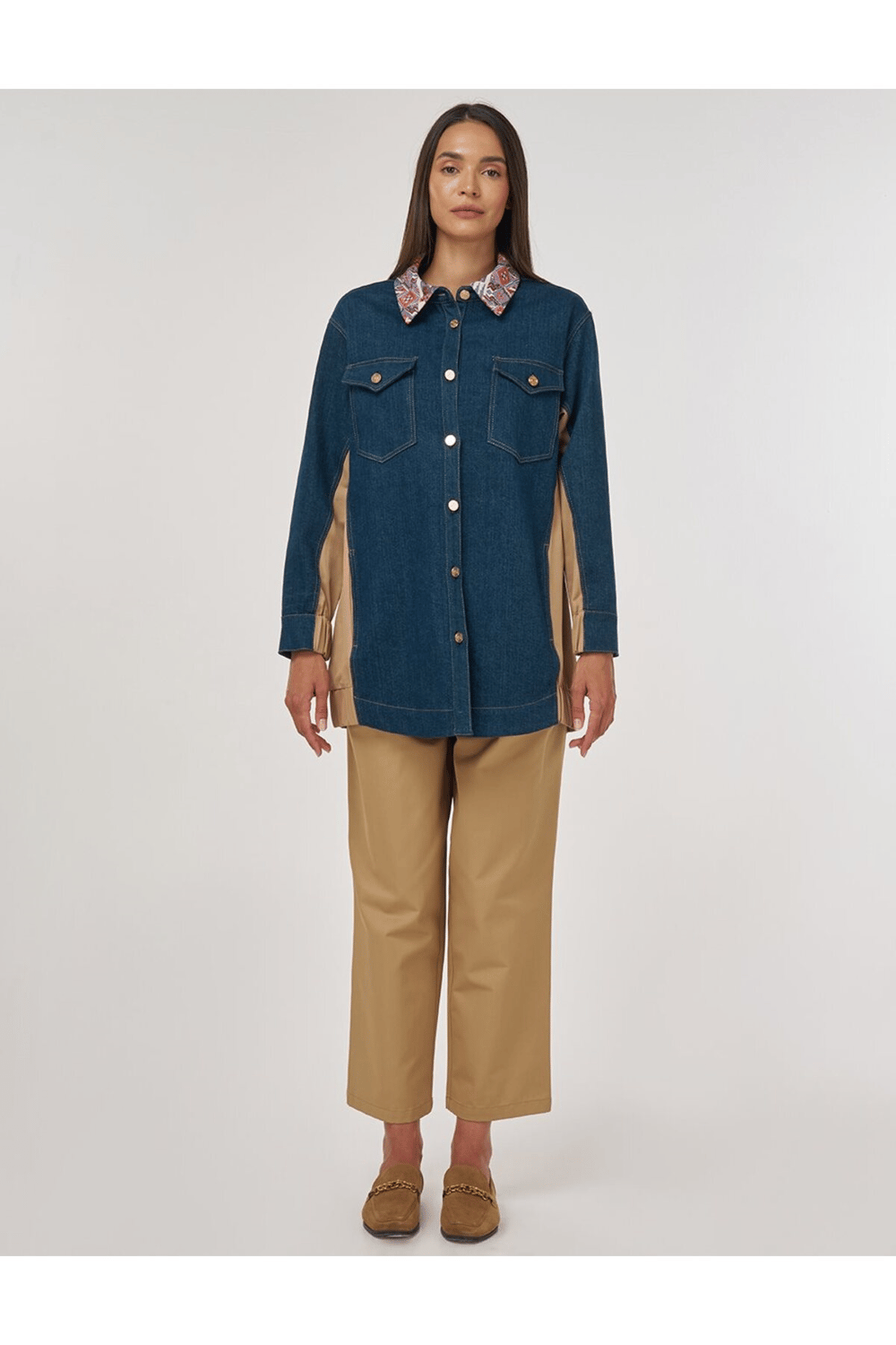 Kayra Jakarlı Denim Ceket Lacivert