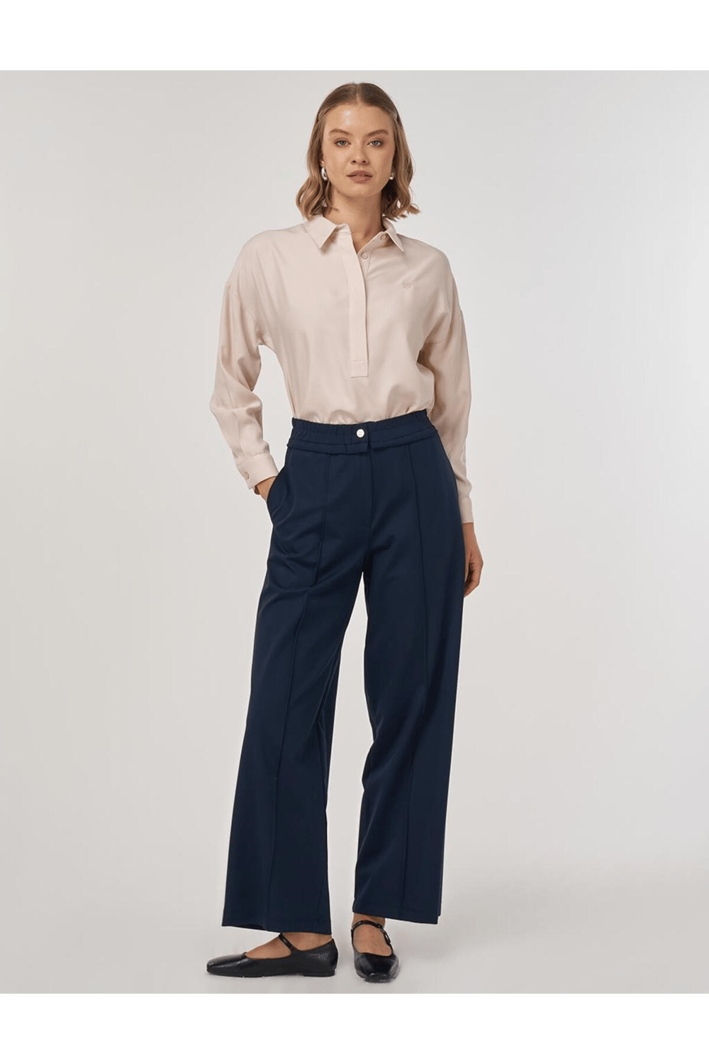Kayra Rahat Kesim Rayon Pantolon Lacivert