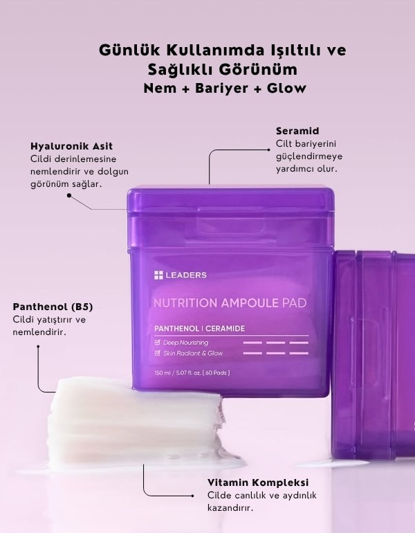 Nutrition Ampoule Pad | Nemlendirici ve Besleyici Tonikli Ped | 60 Adet