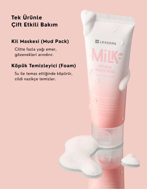 Milk Sponge White Mud Pack to Foam | Gözenek Arındırıcı Yüz Temizleme Köpüğü | 120gr	