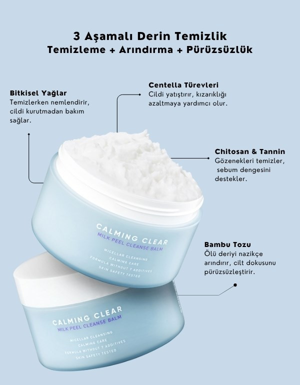 Calming Clear Milk Peel Cleanse Balm | 3 Aşamalı Kore Yüz Temizleme Balmı | 180ml