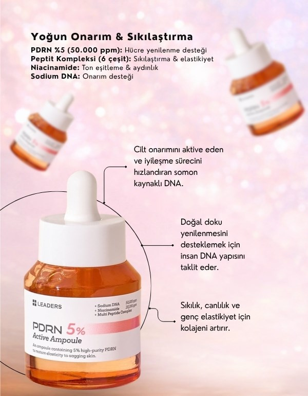 PDRN 5% Active Ampoule | %5 Somon DNA İçeren Cilt Yenileyici Serum | 30ml	