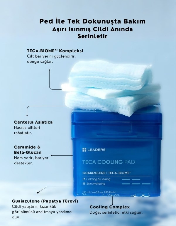 TECA Cooling Pad | Serinletici Tonikli Ped | 80 Adet
