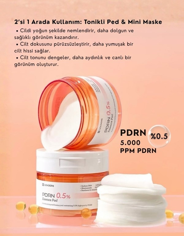 PDRN Essence Pads | PDRN (Somon DNA) Nemlendirici Tonikli Ped | 70 Adet	
