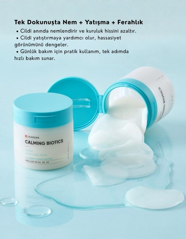 Calming Biotics Quick Soothing Pads | Hassas Ciltler İçin Yatıştırıcı Tonikli Ped | 80 Adet	