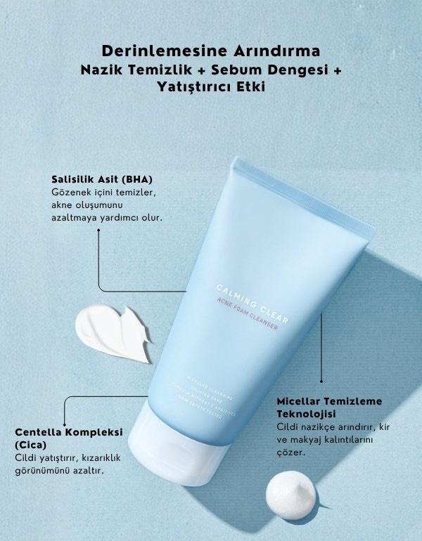 Calming Biotics Clear Acne Foam Cleanser | Akne Karşıtı Yüz Temizleme Köpüğü | 150ml	