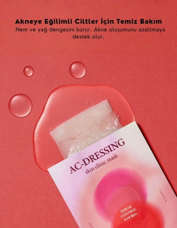 AC-Dressing Skin Clinic Mask | Akne ve Hassas Ciltler İçin Yatıştırıcı Kağıt Maske
