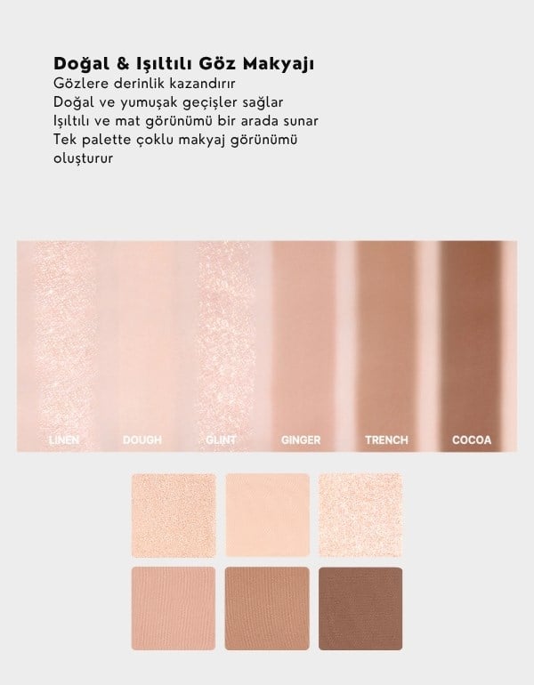 Better Me Eye Palette | 6lı Far Paleti | Mat, Simli ve Işıltılı Renkler | 04 New Day
