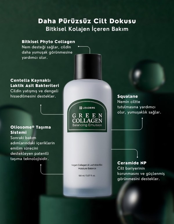 Green Collagen Balancing Emulsion | Bitkisel Kolajen İçerikli Nem Dengeleyici Emülsiyon | 150ml