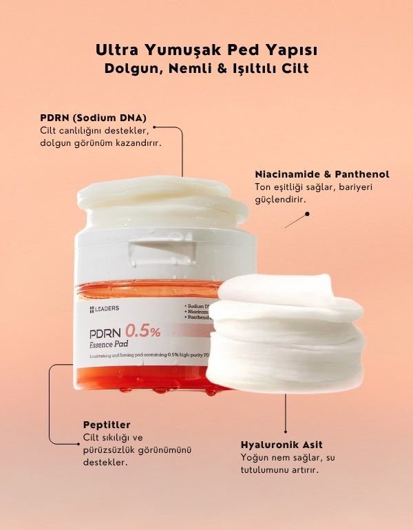 PDRN Essence Pads | PDRN (Somon DNA) Nemlendirici Tonikli Ped | 70 Adet	