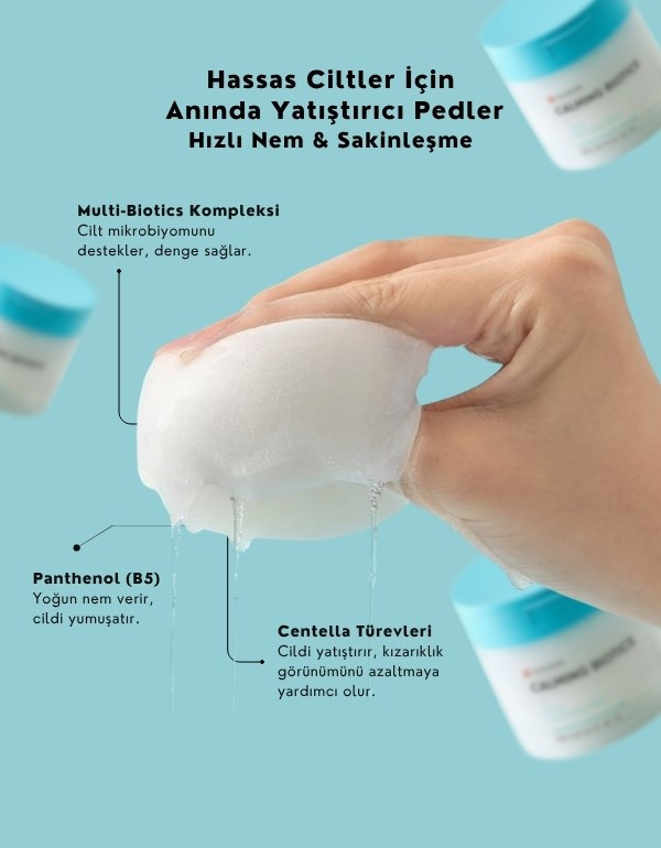 Calming Biotics Quick Soothing Pads | Hassas Ciltler İçin Yatıştırıcı Tonikli Ped | 80 Adet	