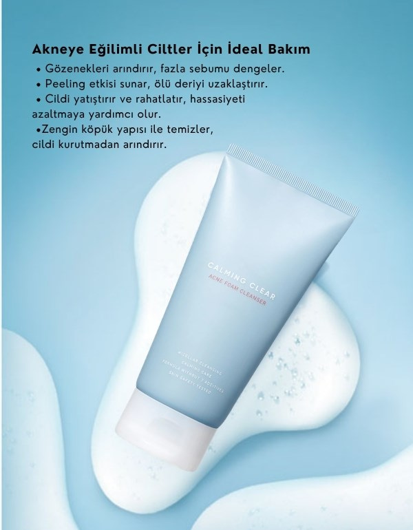 Calming Biotics Clear Acne Foam Cleanser | Akne Karşıtı Yüz Temizleme Köpüğü | 150ml	