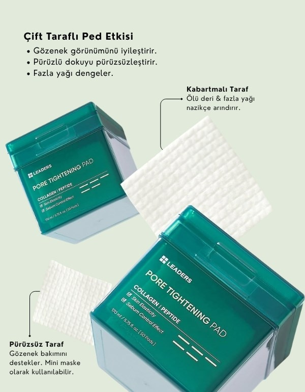 Pore Tightening Toner Pad | Gözenek Sıkılaştırıcı Tonikli Ped | 50 Adet	