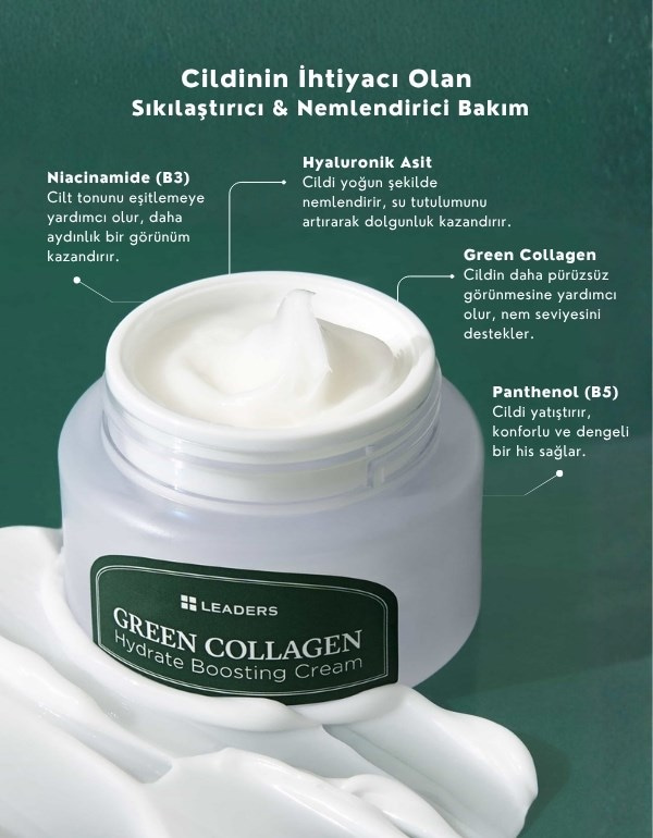 Green Collagen Hydrate Boosting Cream | Nemlendirici ve Cilt Bariyeri Destekleyici Yüz Kremi | 50ml	