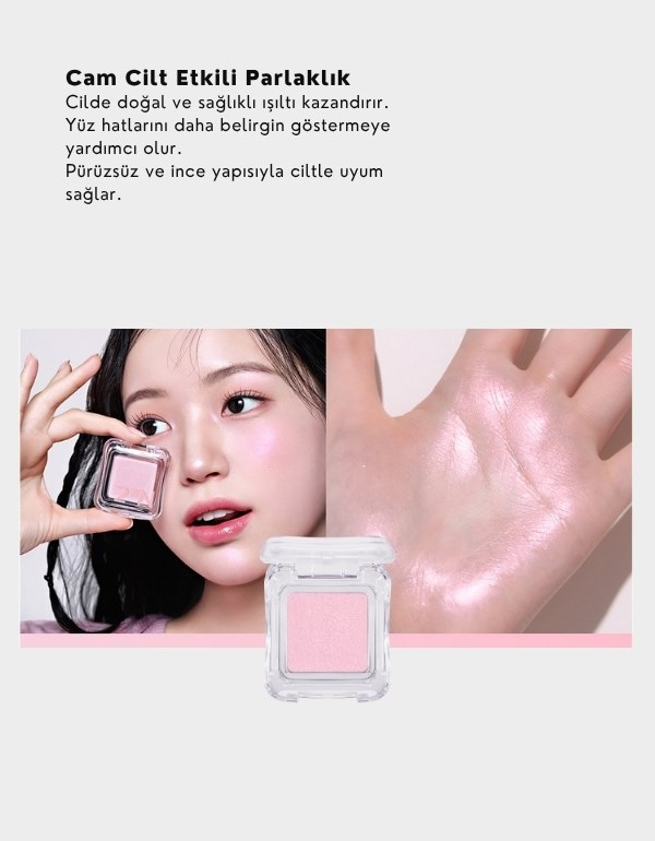 Pure Glash Highlighter | Glass Skin Toz Aydınlatıcı |  PK01 Mermaid