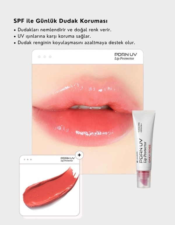 PDRN UV Lip Balm SPF25 PA++ | Güneş Koruyucu Dudak Nemlendirici | Daily Rose