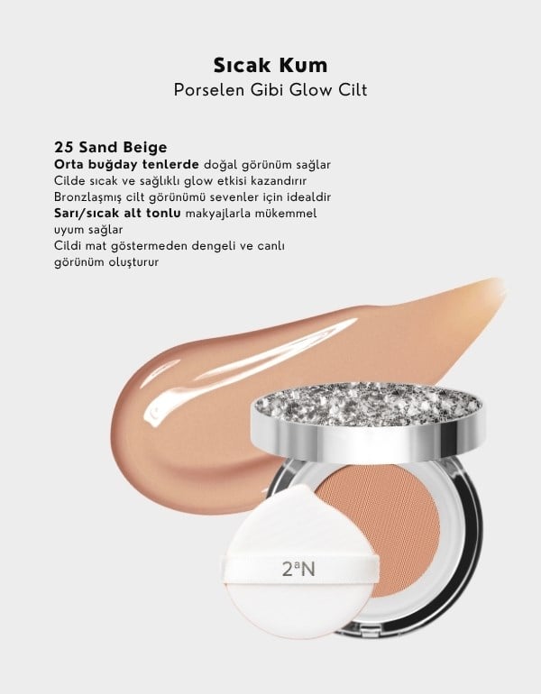 Gleaming Tension Pact | Işıltılı Fondöten | Nemlendirici & SPF Korumalı | 25 Sand Beige