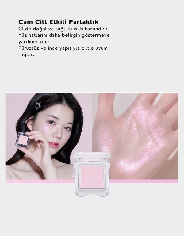 Pure Glash Highlighter | Glass Skin Toz Aydınlatıcı | PK02 Pinkbell