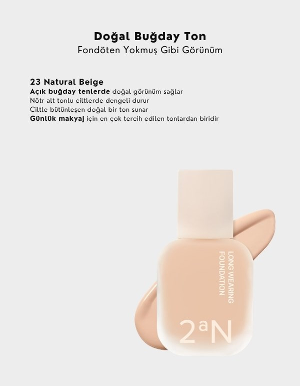 Long Wearing Foundation | Uzun Süre Kalıcı Fondöten | 23 Natural Beige