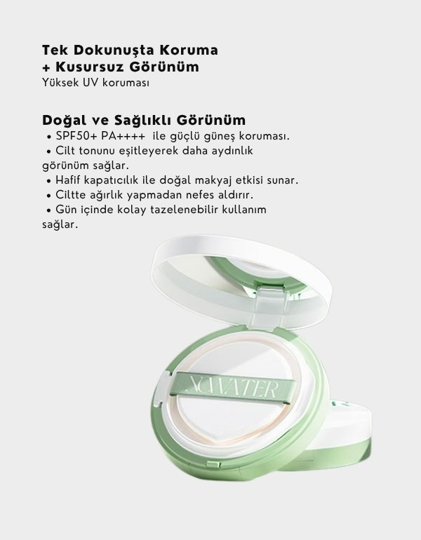 Teatree Day-Day Tone Up Sun Cushion SPF50+ | Çay Ağacı Özlü Renkli Güneş Kremi Cushion | 02 Natural Light