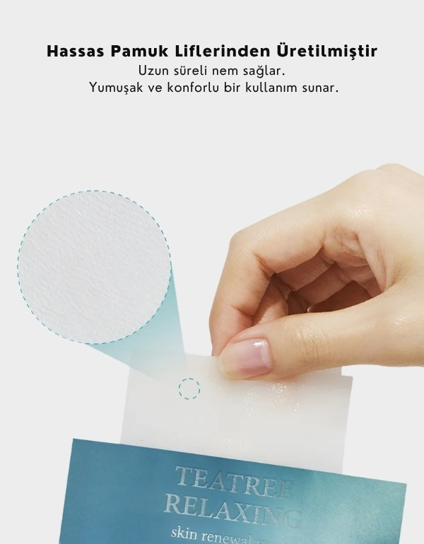 Teatree Relaxing Skin Renewal Mask | Akneye Eğilimli Ciltler İçin Çay Ağacı Özlü Rahatlatıcı Kağıt Maske