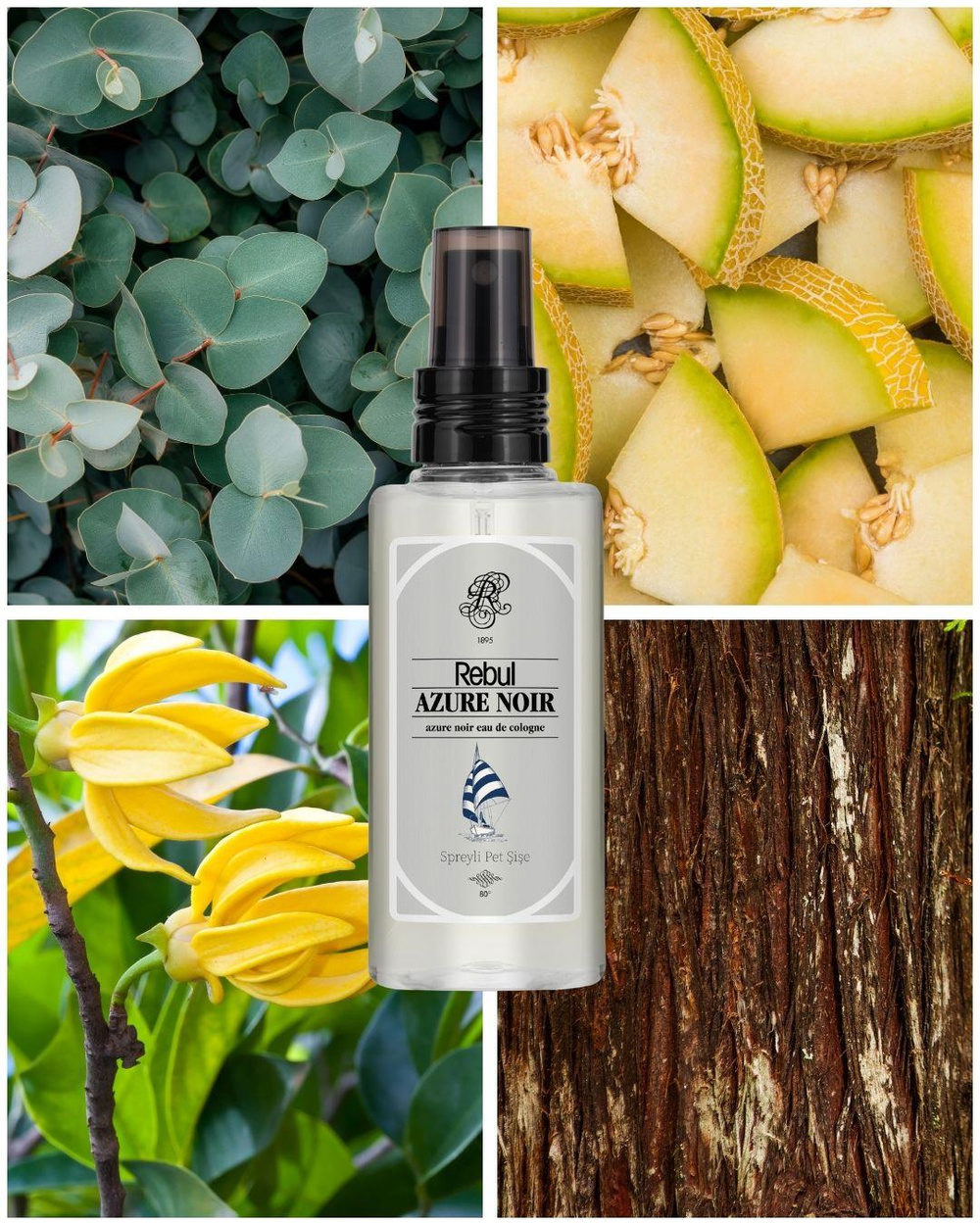 Rebul Azure Noir EDC Kolonya 125 ml Pet Şişe