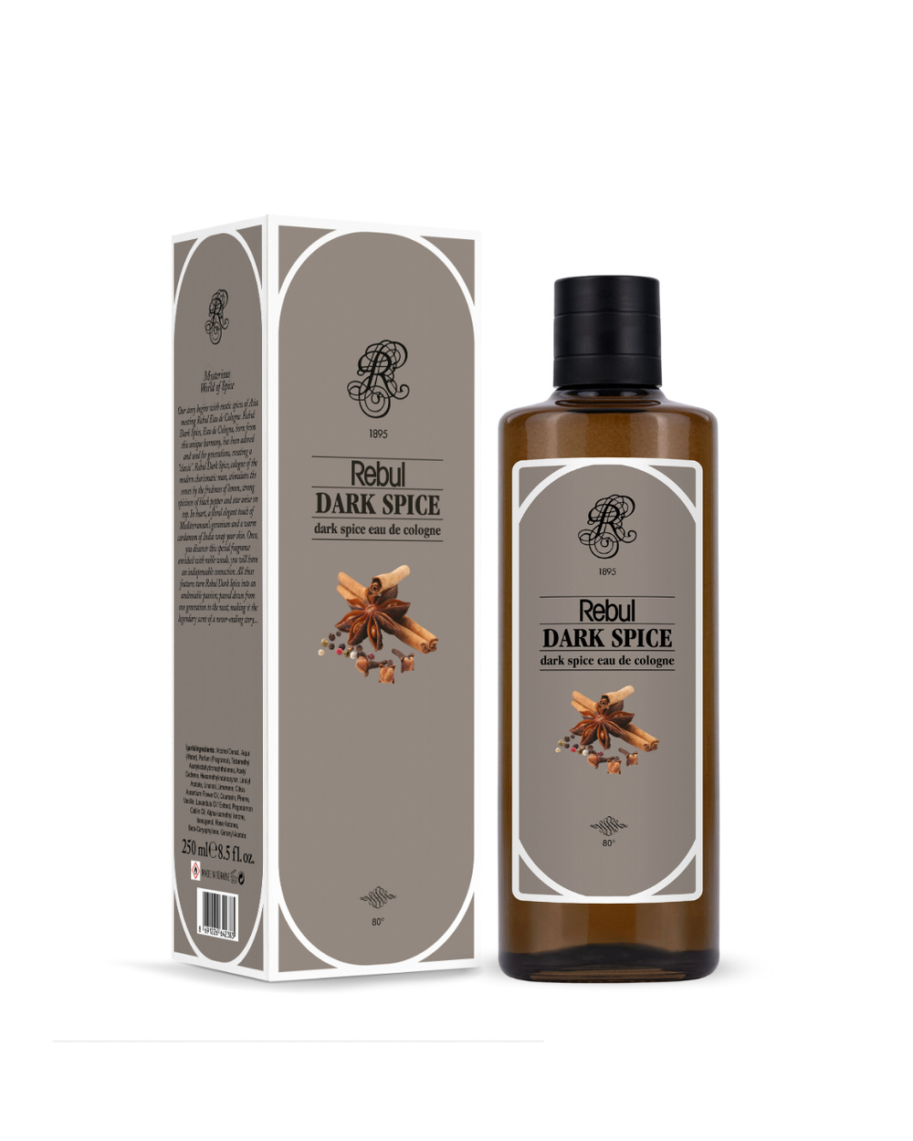 Rebul Dark Spice EDC Kolonya 250 ml Cam Şişe