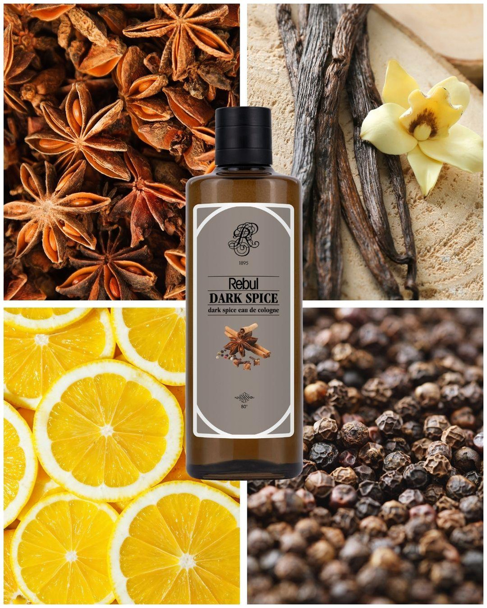 Rebul Dark Spice EDC Kolonya 250 ml Cam Şişe