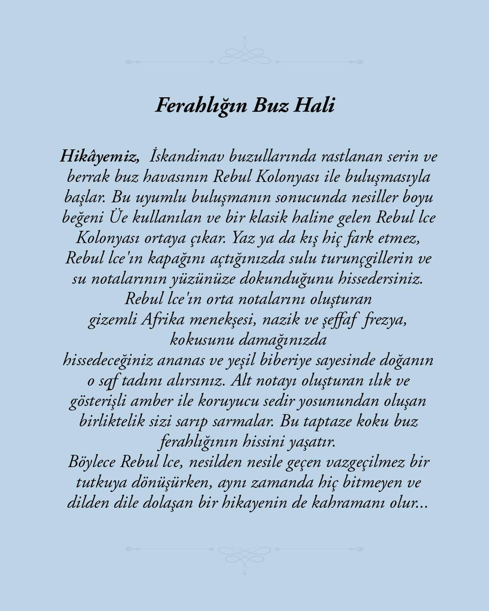Rebul Ice EDC Kolonya 250 ml Cam Şişe