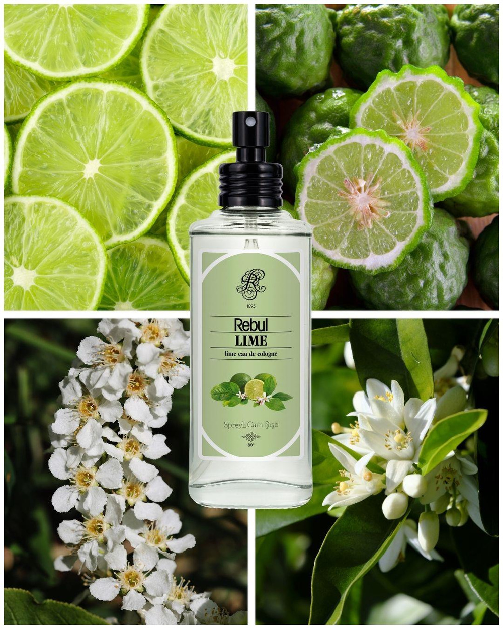 Rebul Lime EDC Kolonya 100 ml Cam Şişe