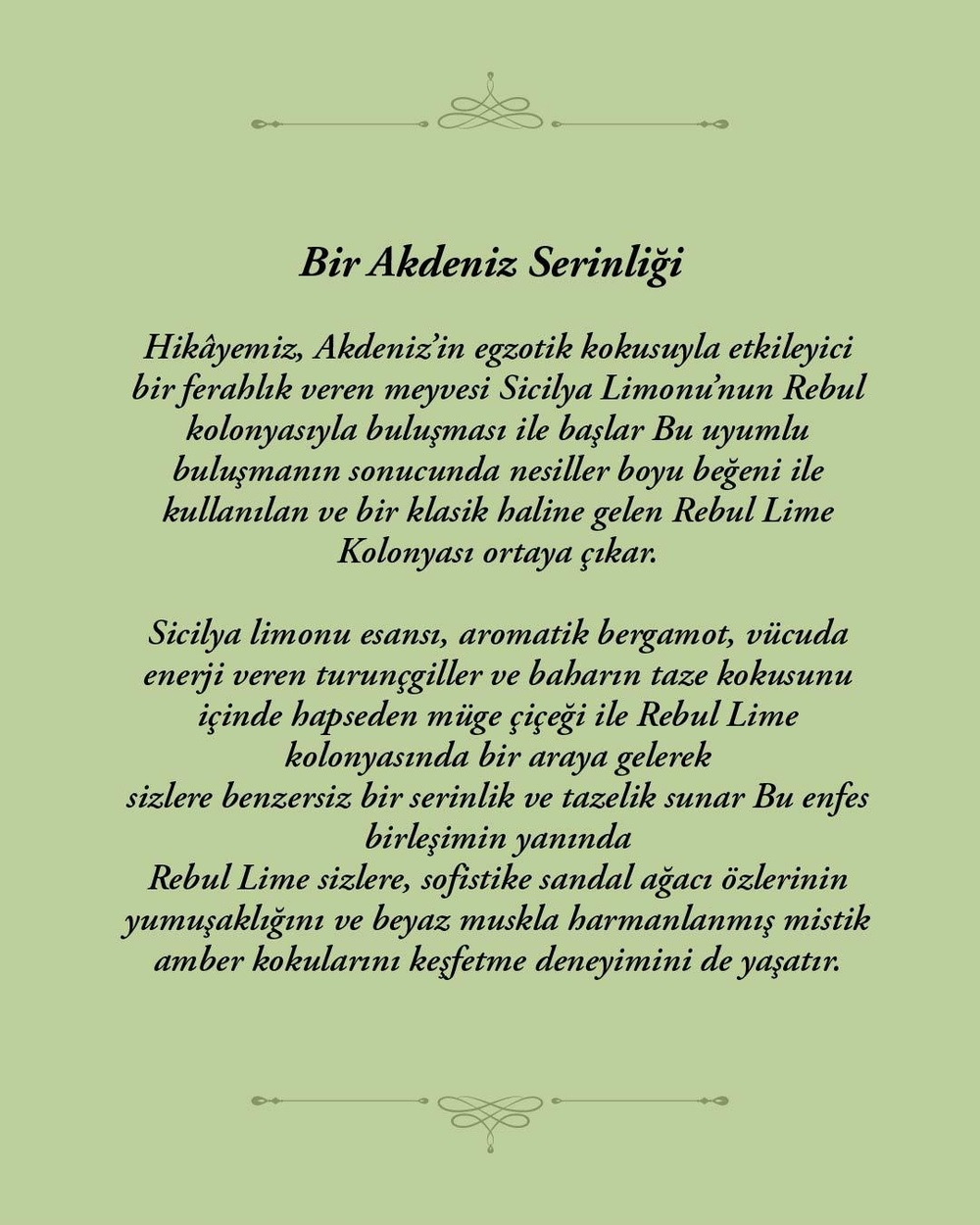 Rebul Lime EDC Kolonya 250 ml Cam Şişe