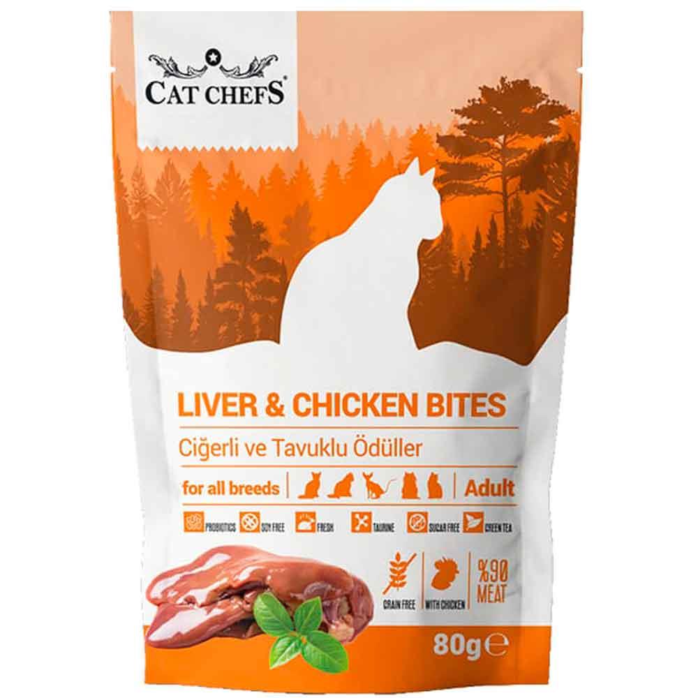 Cat Chefs Ciğerli ve Tavuklu Kedi Ödül Maması 80 gr 8699004265137 Amazon Pet Center