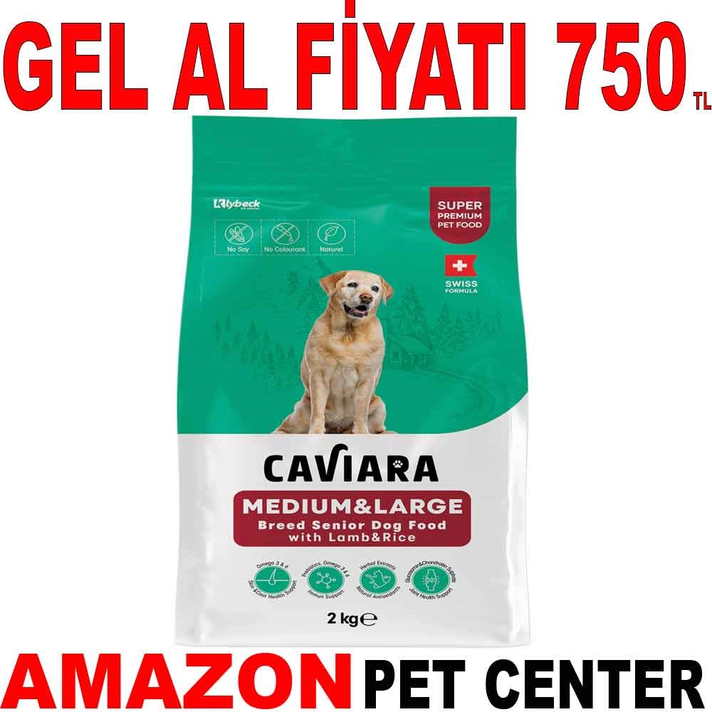 Caviara Kuzu Etli ve Pirinçli Orta & Büyük Irk Yaşlı Köpek Maması 2 Kg Gel Al 35012566 Amazon Pet Center
