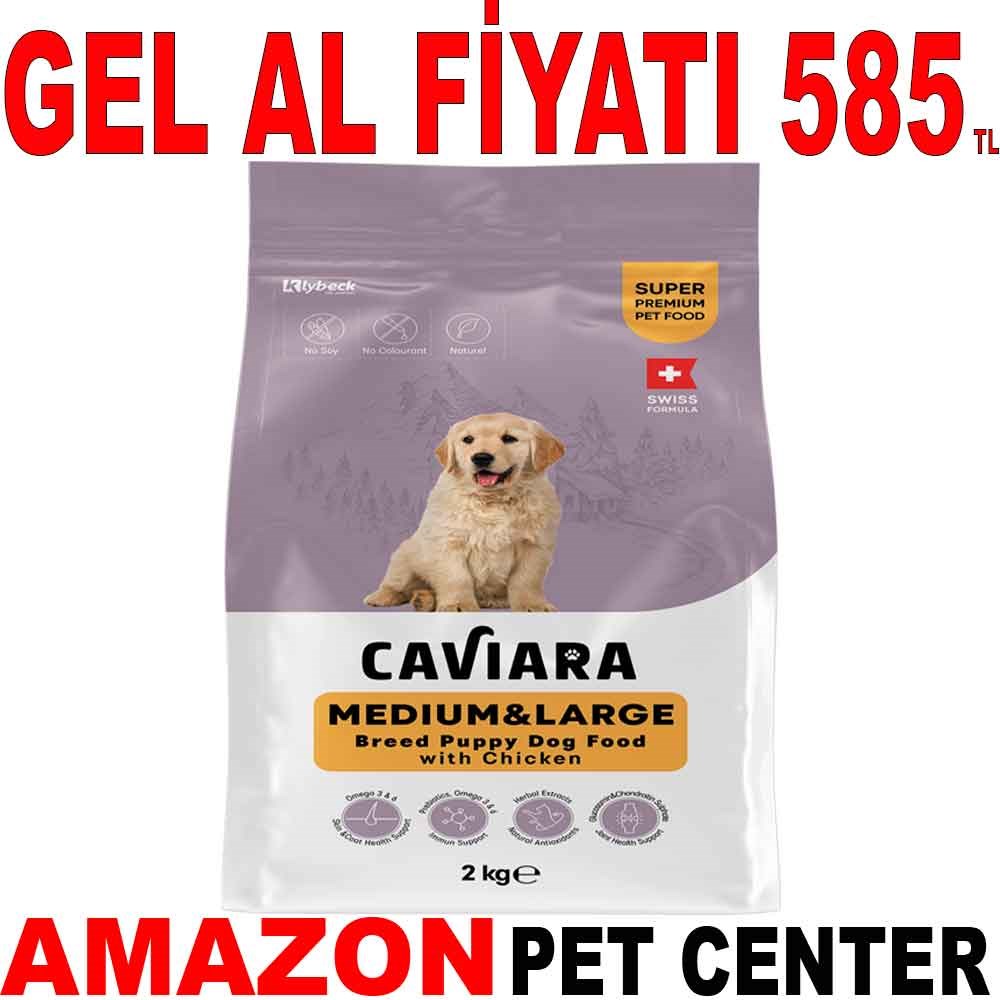Caviara Tavuklu Orta & Büyük Irk Yavru Köpek Maması 2 Kg Gel Al 35012443 Amazon Pet Center
