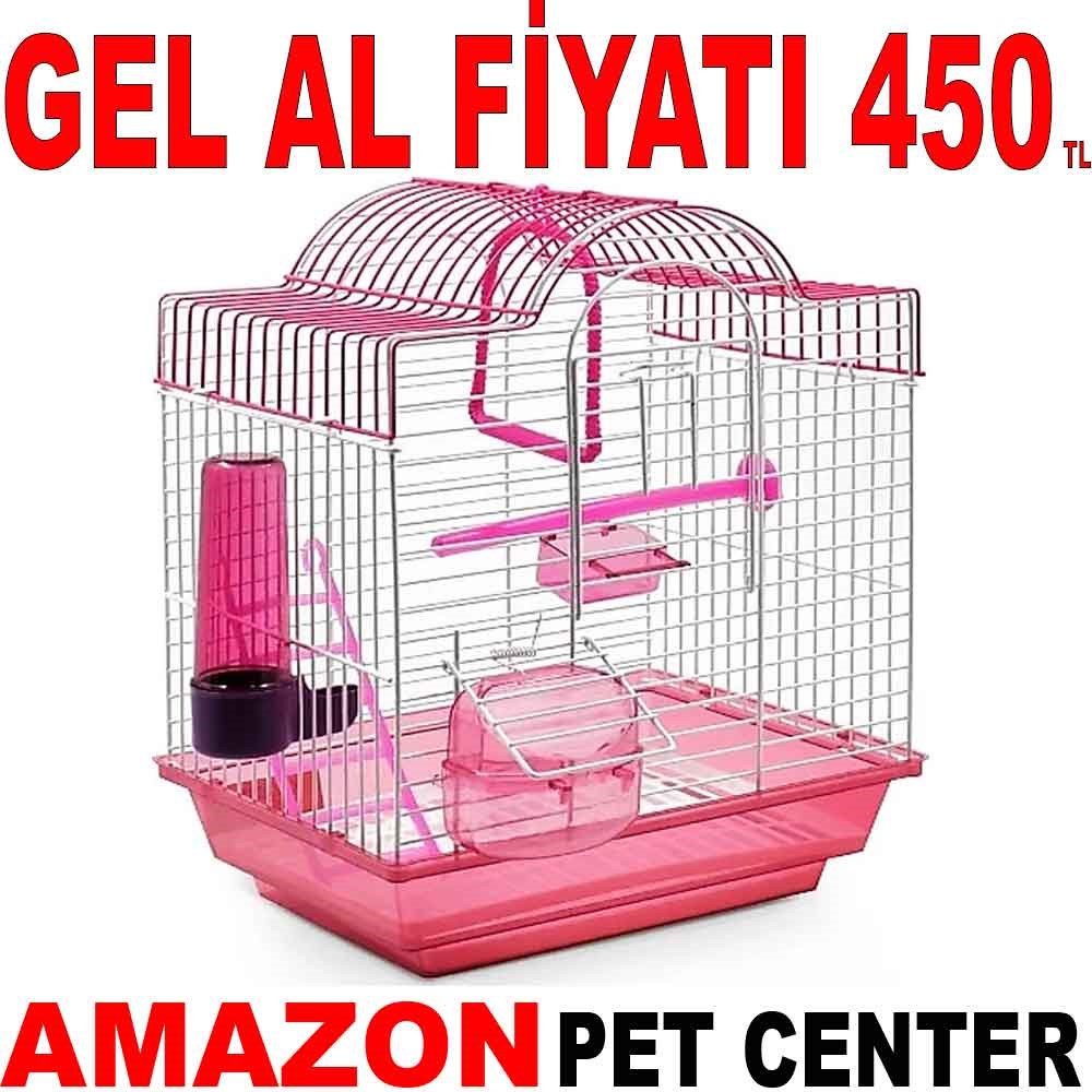 Kiki Kuş Kafesi Lale Çatılı Karışık Renkli 36x27x20 Cm Gel Al 35007128 Amazon Pet Center