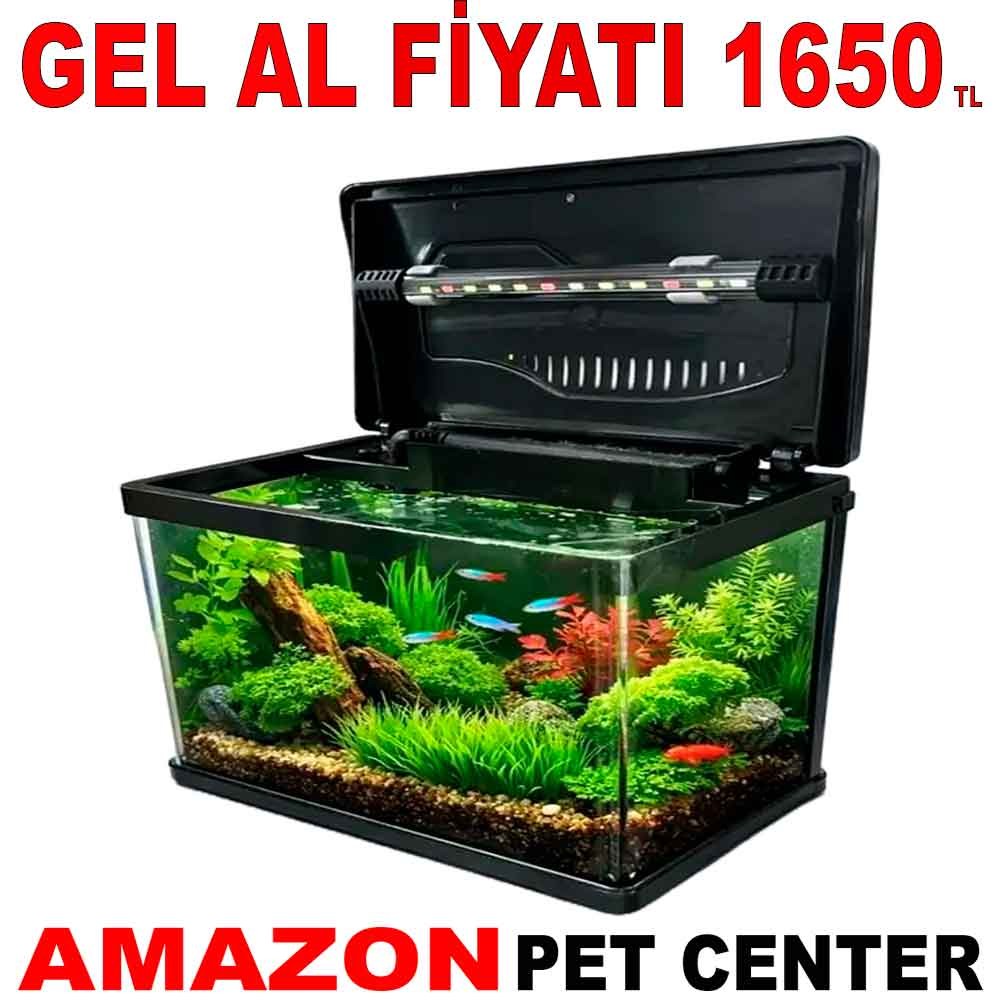 Makro Bombeli İthal Akvaryum Seti Siyah 23,8 Cm 16,1 x 26,5 Cm Gel Al 35014829 Amazon Pet Center