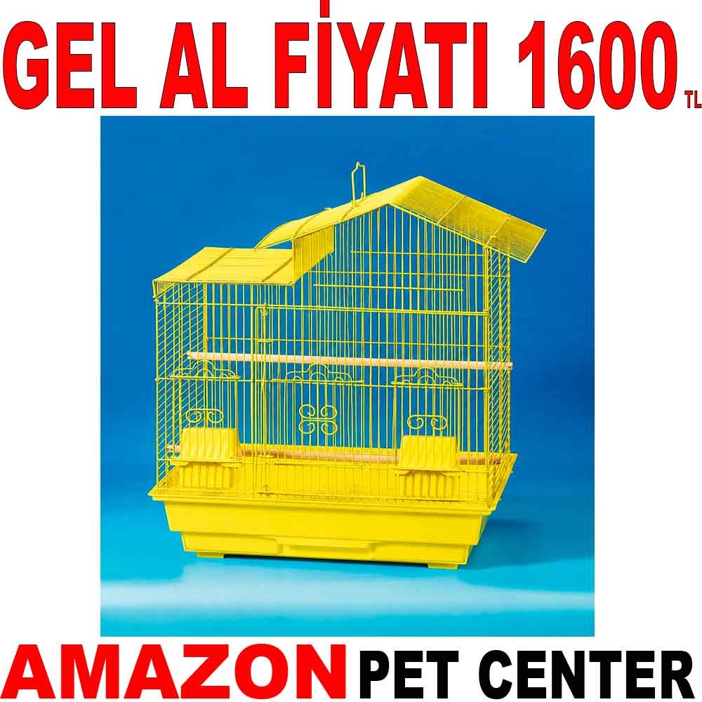 QH Çin Çatılı Papağan Kafesi Sarı 46x36x57 Cm 81702-R Gel Al 35013617 Amazon Pet Center