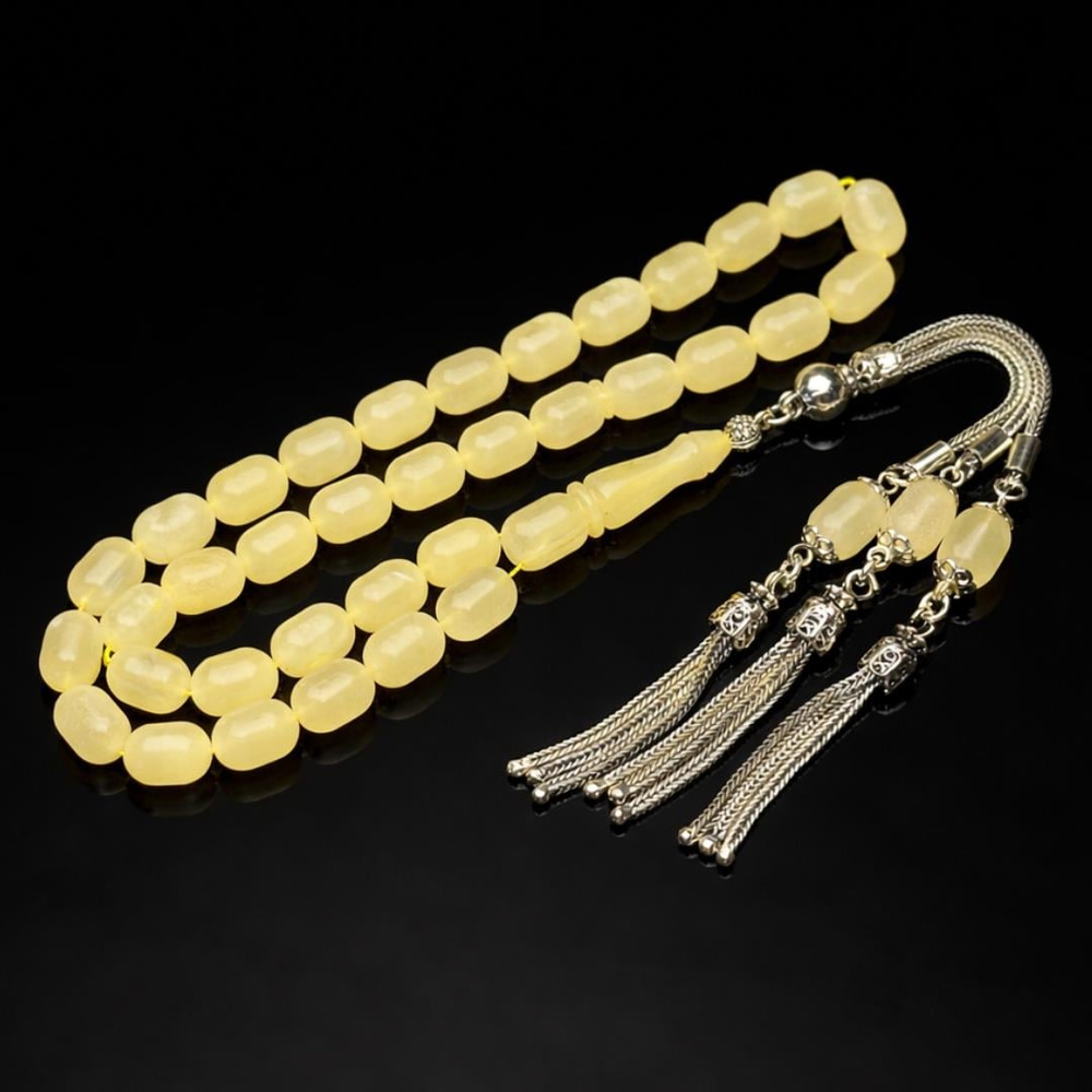 Kapsül Kesim Doğal Kaya Damla Kehribar Tesbih