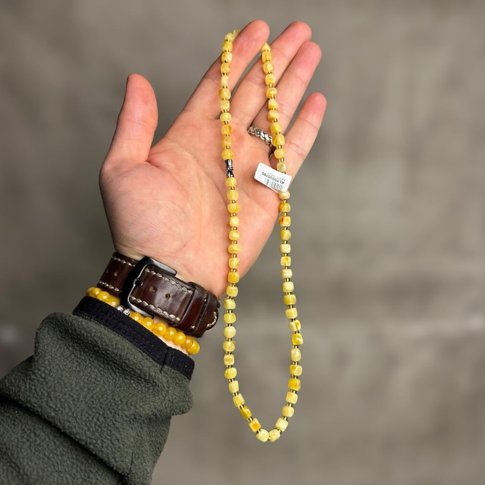 Unisex Doğal Küp Model Yetişkin Kaya Damla Kehribar Kolye