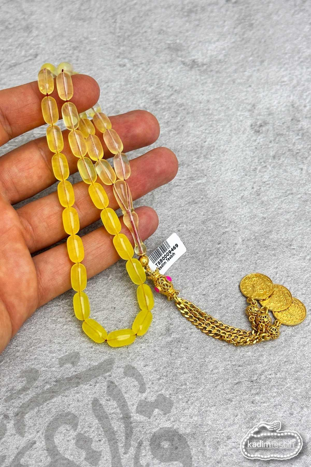 925 Ayar Gold Gümüş Püskül Kapsül Kesim Uçak Camı Tesbih