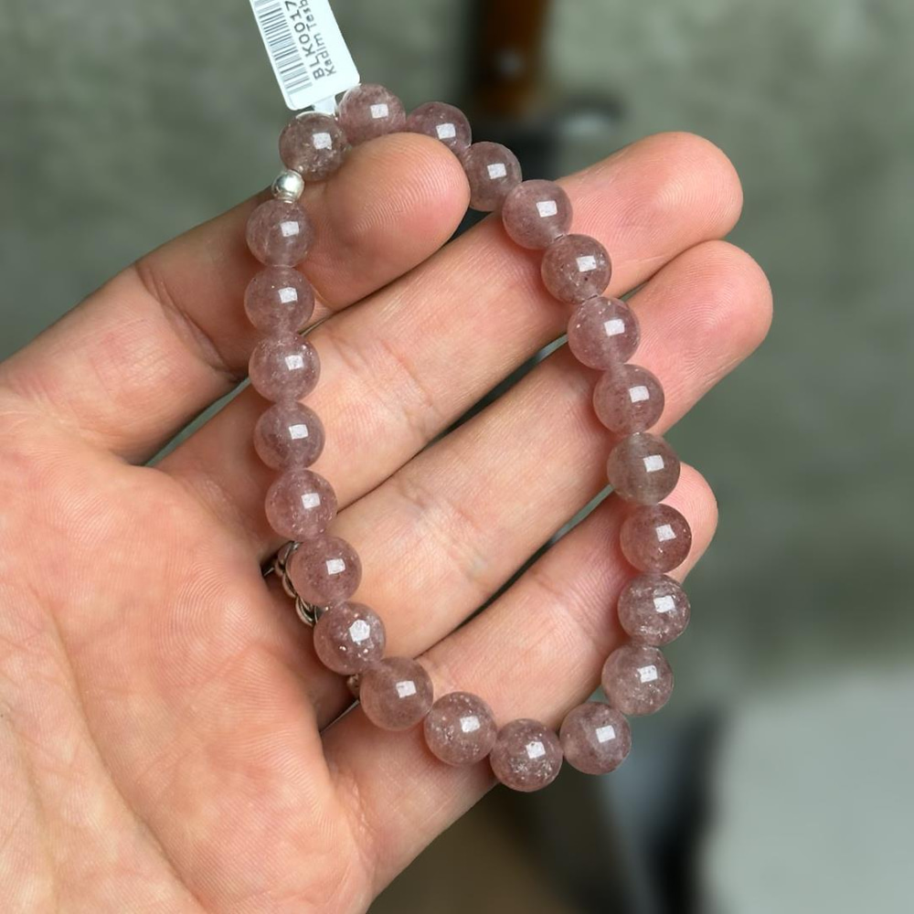 Çilek Kuvars Doğal Taş Unisex Bileklik