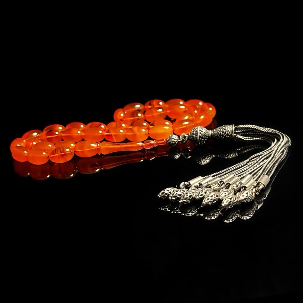 Lüks Seri Hareli Sıkma Kehribar Tesbih