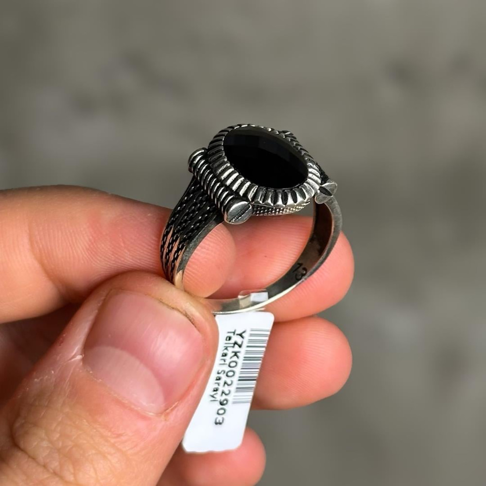 Safir Taşlı Kibar 925 Ayar Gümüş Erkek Yüzük