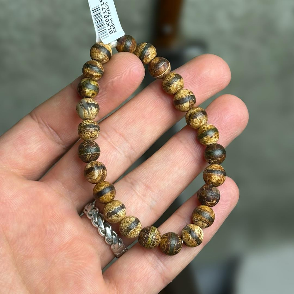 Tibet Akik Doğal Taş Unisex Bileklik