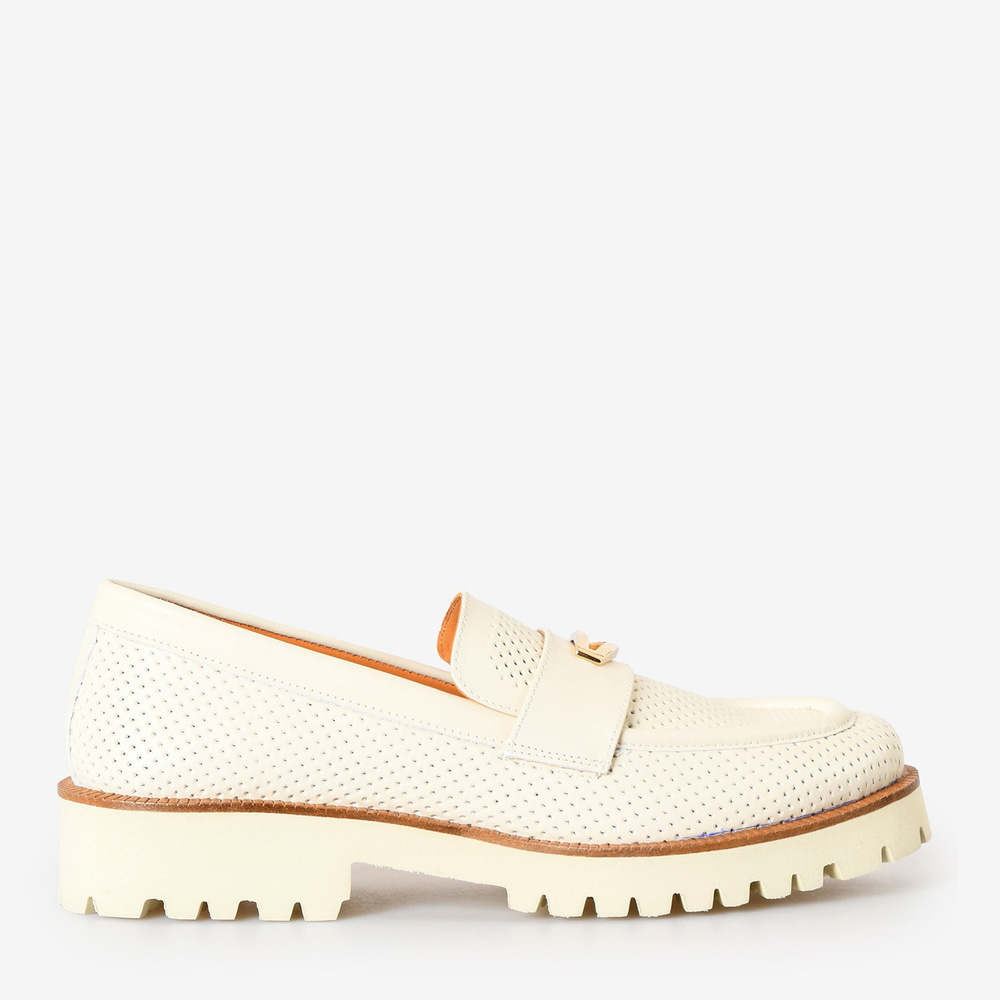 Bej Deri Kadın Loafer