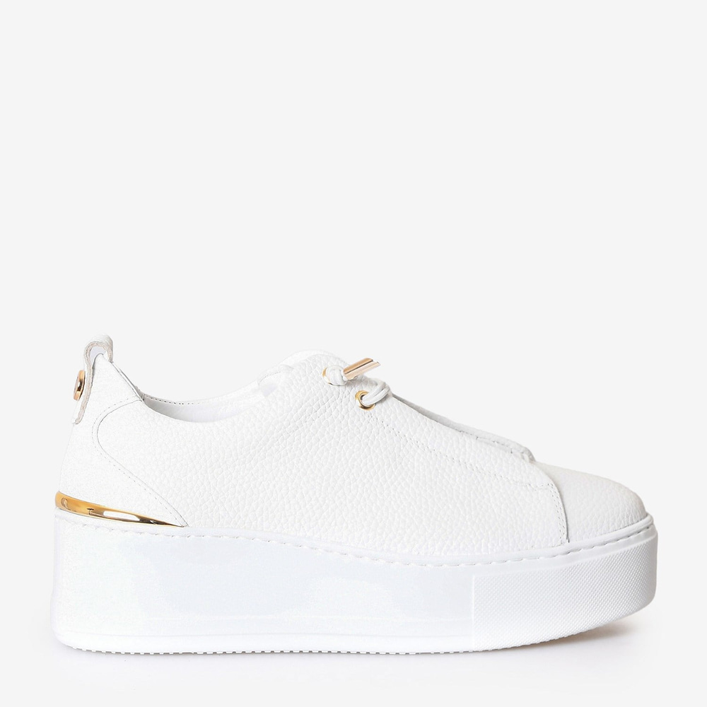 Beyaz Deri Yüksek Taban Kadın Sneaker